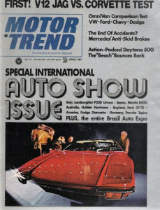 MOTOR TREND 1971 APR - XKE V12 vs. LT-1, TWIN-VW